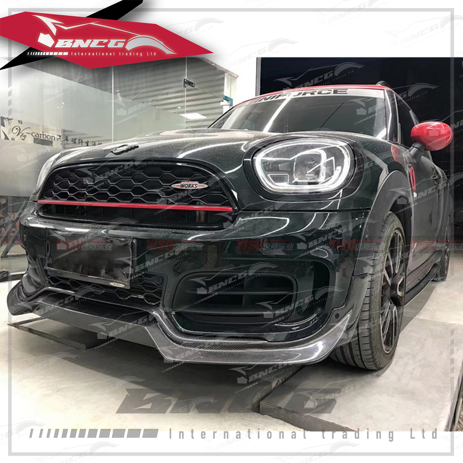 寶馬 Mini F60 JCW 改裝 卡夢 碳纖維 外觀件 空力套件 AG款 前下巴 前導流