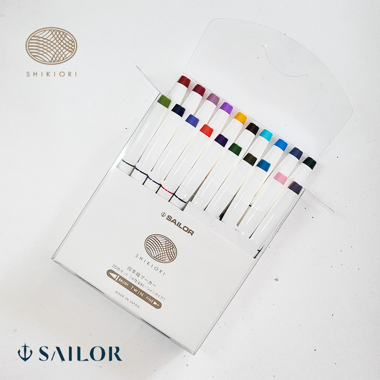 四季織 雙頭水性筆 / 寫樂 / 日本