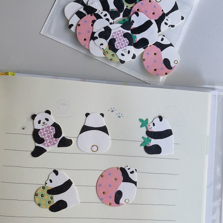 熊貓 30入燙金貼紙包｜日本ACTIVE CORPORATION