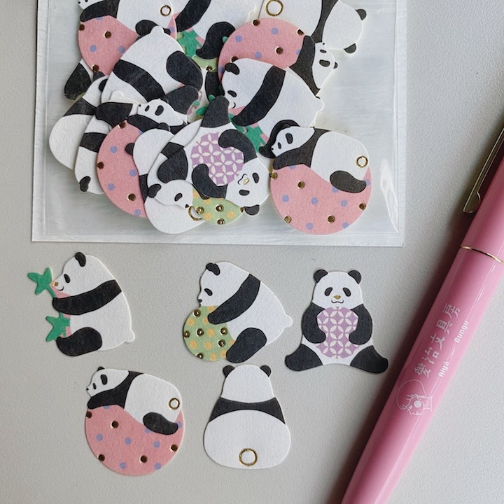 熊貓 30入燙金貼紙包｜日本ACTIVE CORPORATION