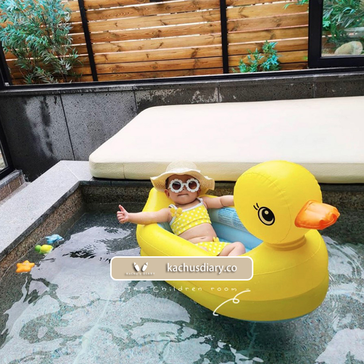 Yellow duckling inflatable boat