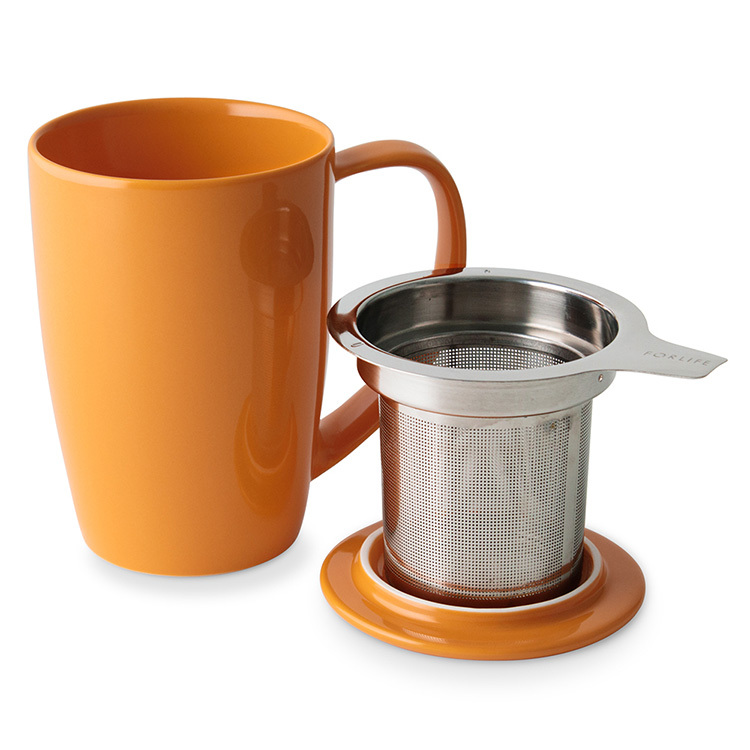 FORLIFE圓滑/ 濾網泡茶杯組-黃