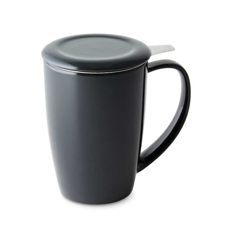 FORLIFE圓滑/ 濾網泡茶杯組-碳黑