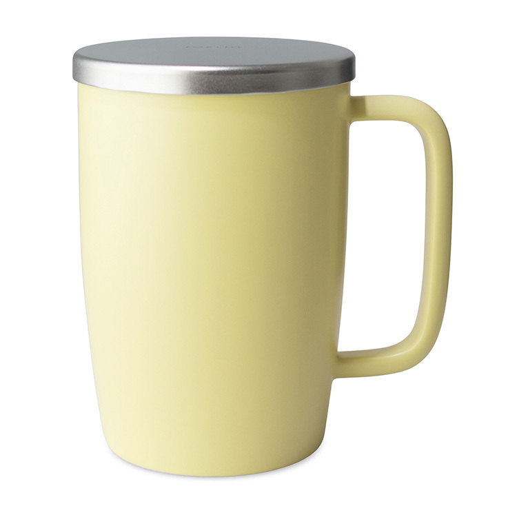 FORLIFE露水/ 濾網泡茶杯組 (大) -檸檬草黃