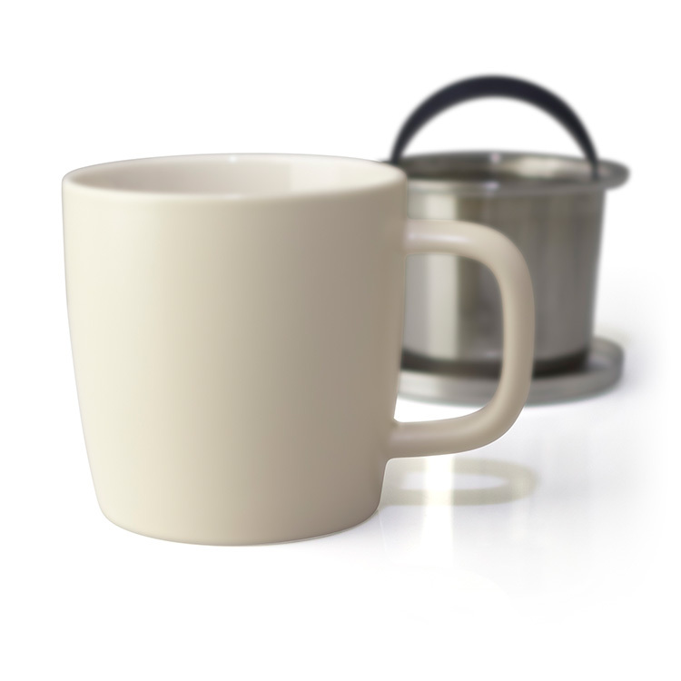 FORLIFE露水/ 濾網泡茶杯組 (小) -棉花白