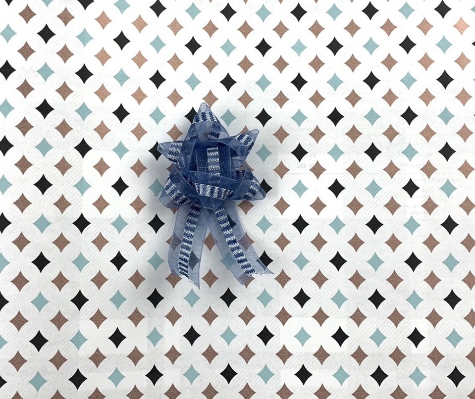 六角星星結緞帶結飾/可自行黏貼包裝禮物