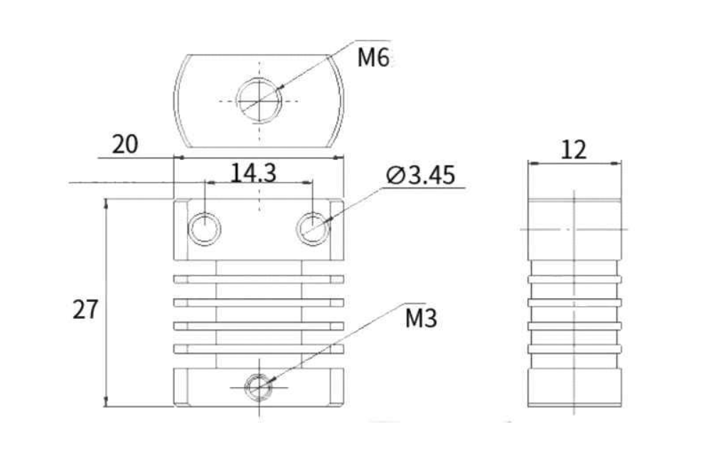 【UCI電子】(二Q-3)  3D印表機 CR8擠出頭 E3D遠程擠出1.75mm耗材黃銅噴頭0.4mm