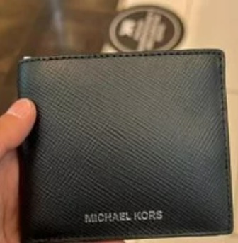 [S] MICHAEL KORS HARRISON BILLFOLD LEATHER WALLET,BLACK, 193600148606 (SMK121)