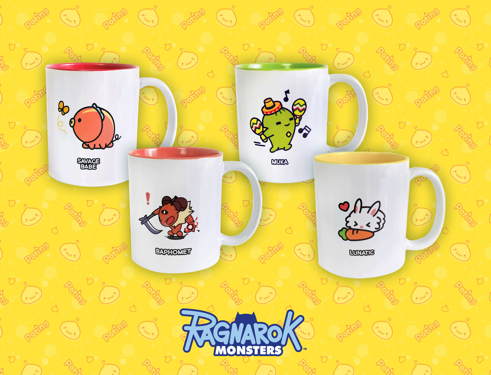 《RO仙境傳說》馬克杯（巴風特/小野豬/瘋兔/摩卡）