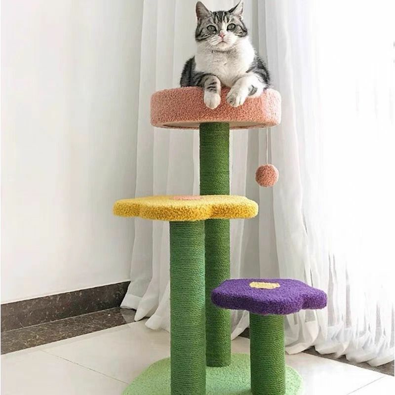 三層花型貓柱座 LZ0227