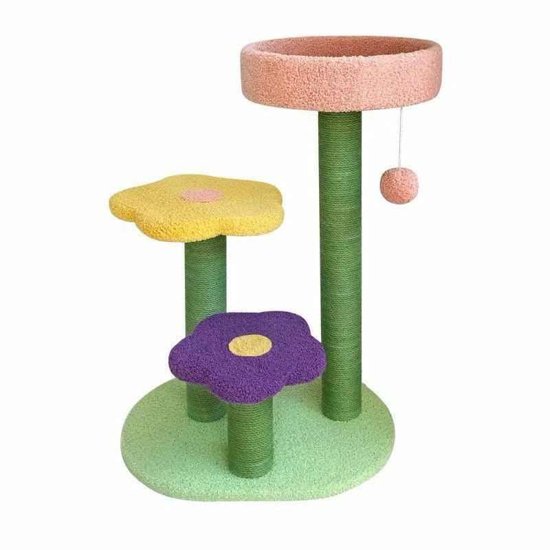 三層花型貓柱座 LZ0227