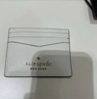 [S] KATE SPADE SMALL SLIM CARD HOLDER SAFFIANO LEATHER,PARCHMENT, WLR00129-101 (SKS173)