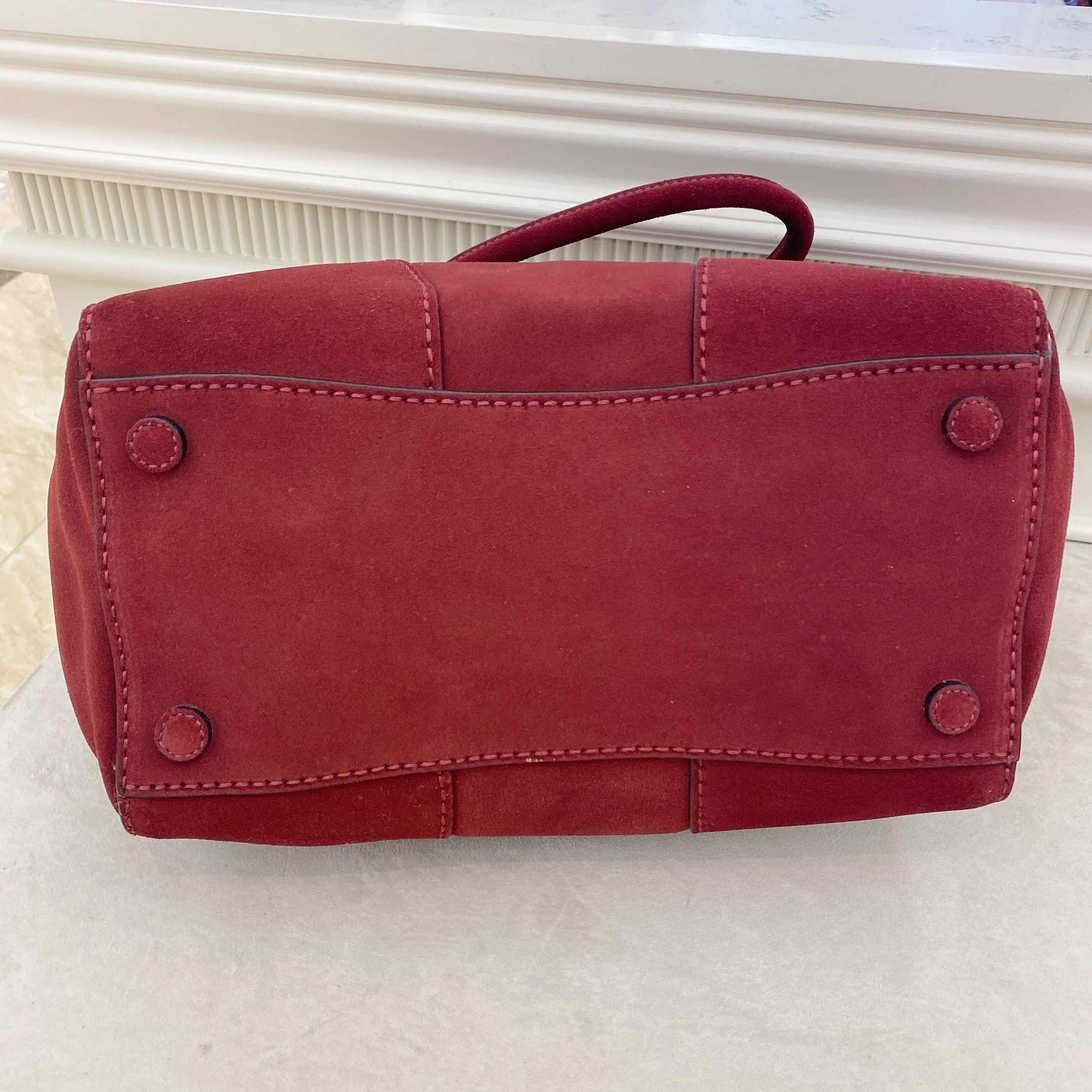 Prada Red Velvet Tote Bag