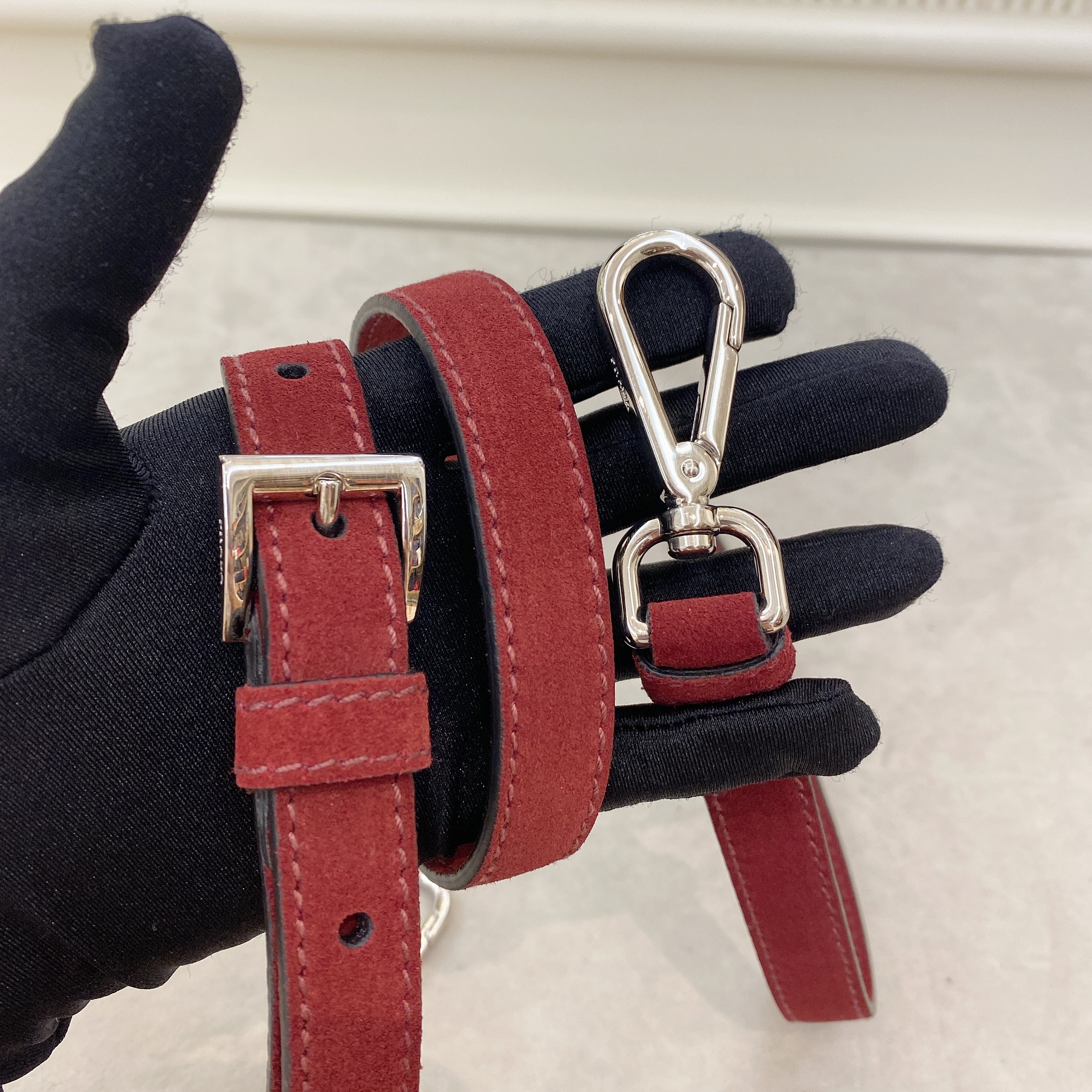 Prada Red Velvet Tote Bag