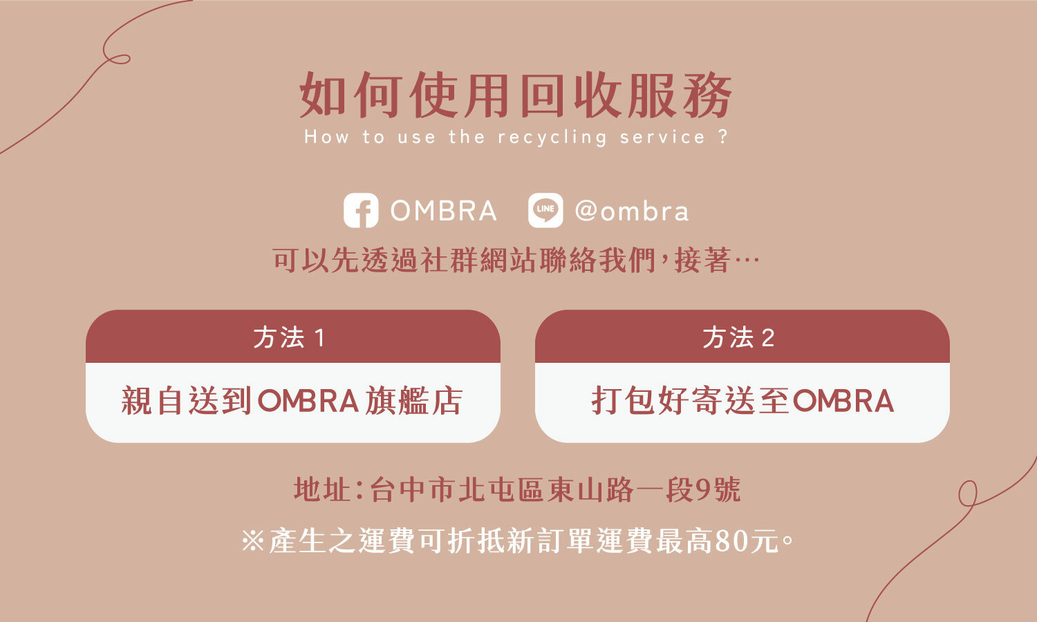 可以透過社群網站聯絡我們，了解如何使用回收服務。
