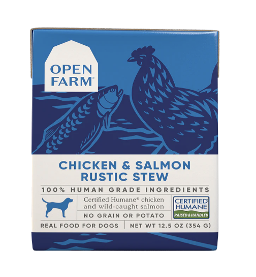 OPEN FARM 燉煮雞肉和三文魚狗濕糧包 12.5OZ