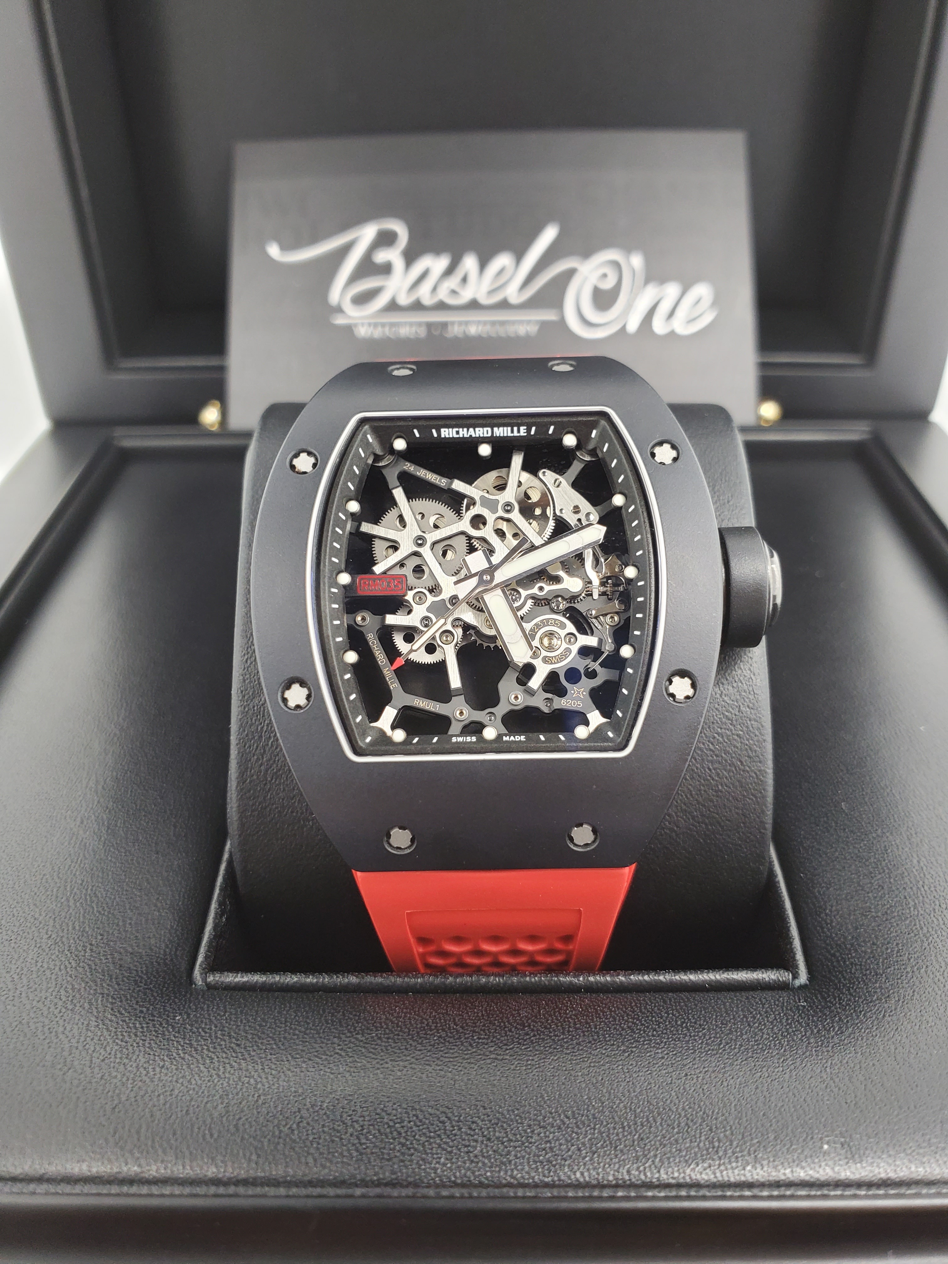 PRE-OWNED RICHARD MILLE RM035 BLACK DIAL QUARTZ TPT CASE 40 MM