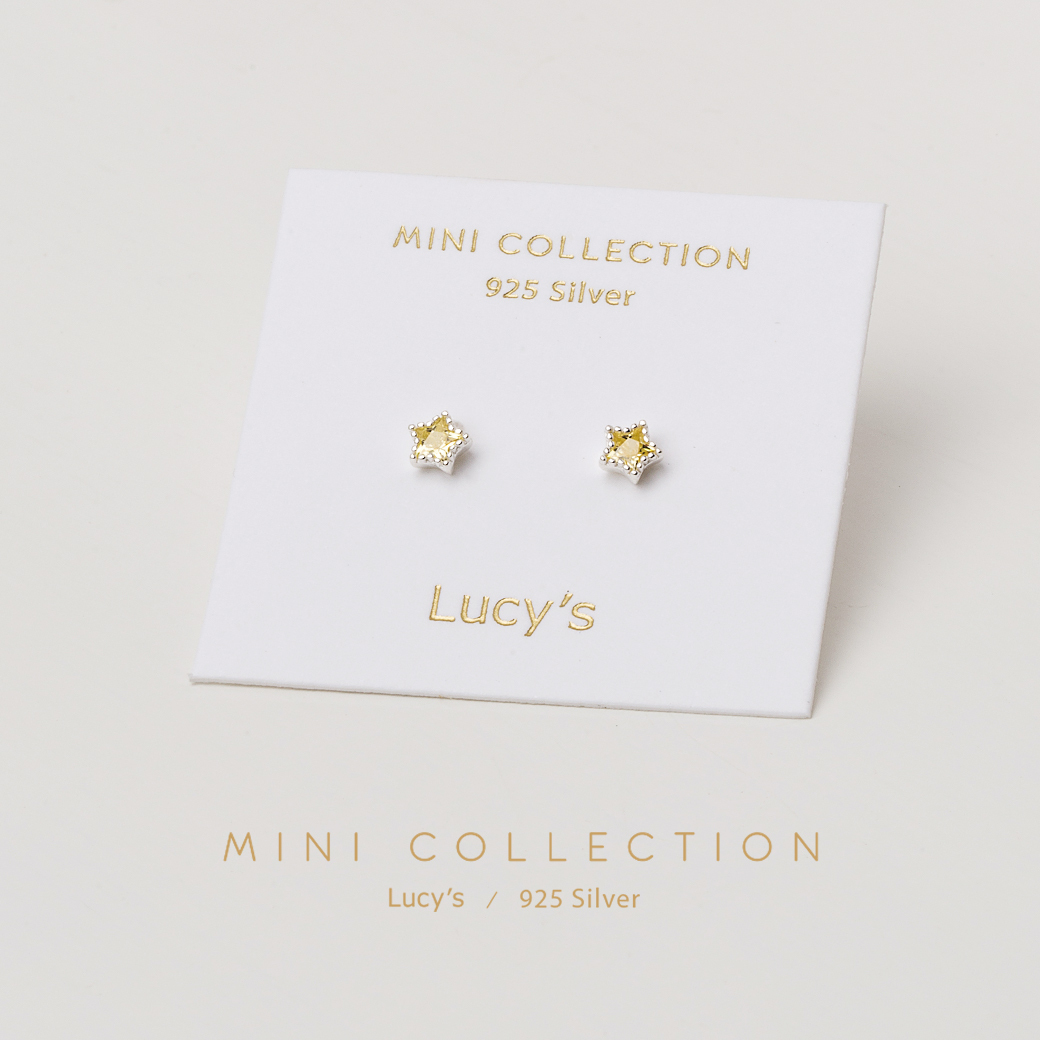 *925純銀〔輕銀系列〕MINI星 耳環 (三色) (101305/101306/101307)