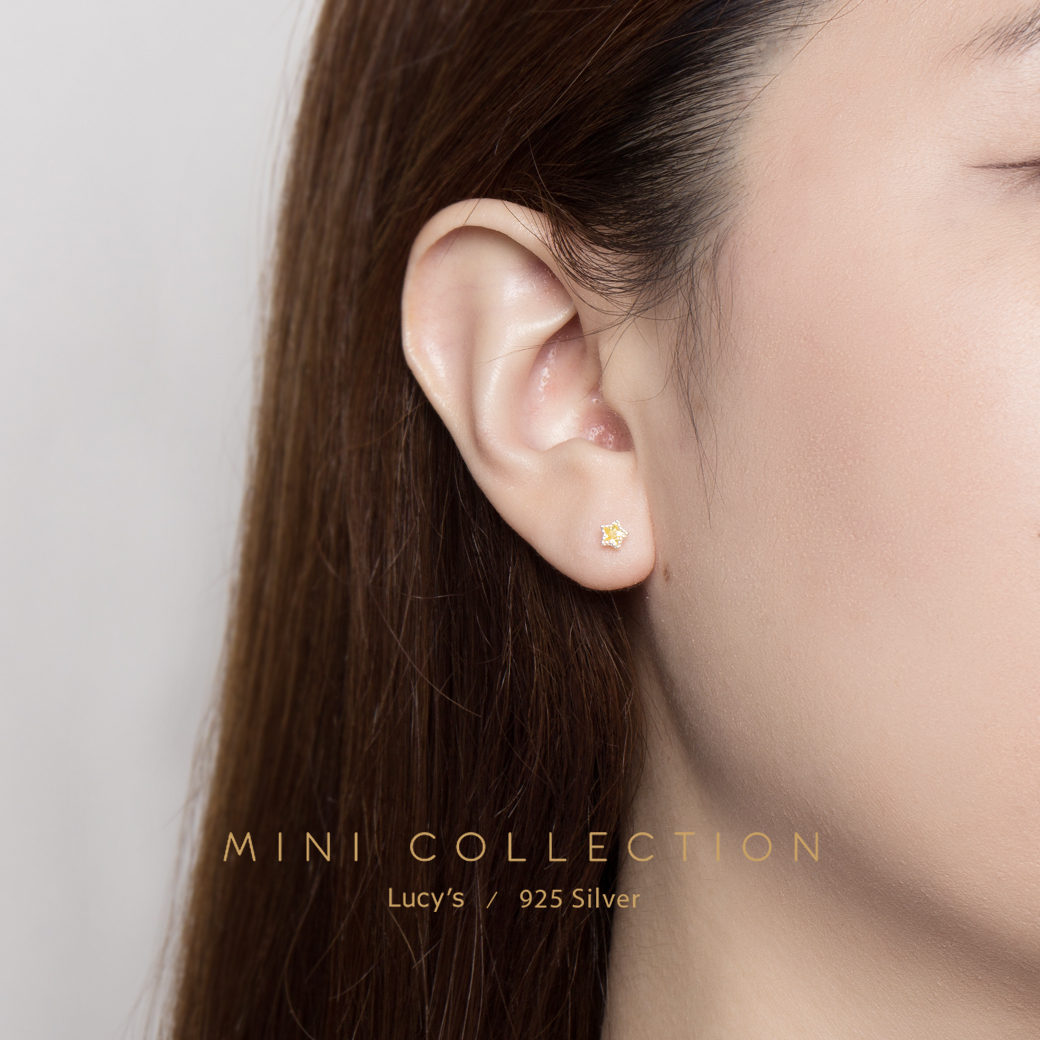 *925純銀〔輕銀系列〕MINI星 耳環 (三色) (101305/101306/101307)