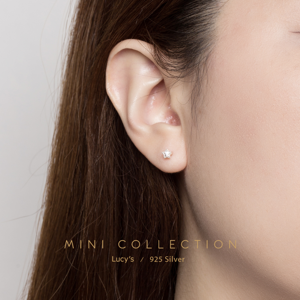 925純銀〔輕銀系列〕MINI星 耳環 (三色) (101305/101306/101307)