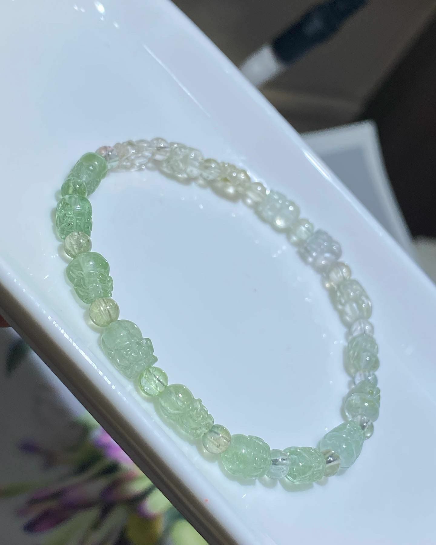 獨家漸變綠碧璽貔貅