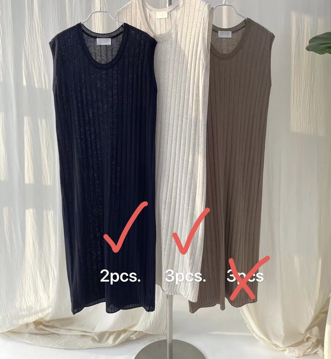 JULOP269 直紋寬鬆背心長OP