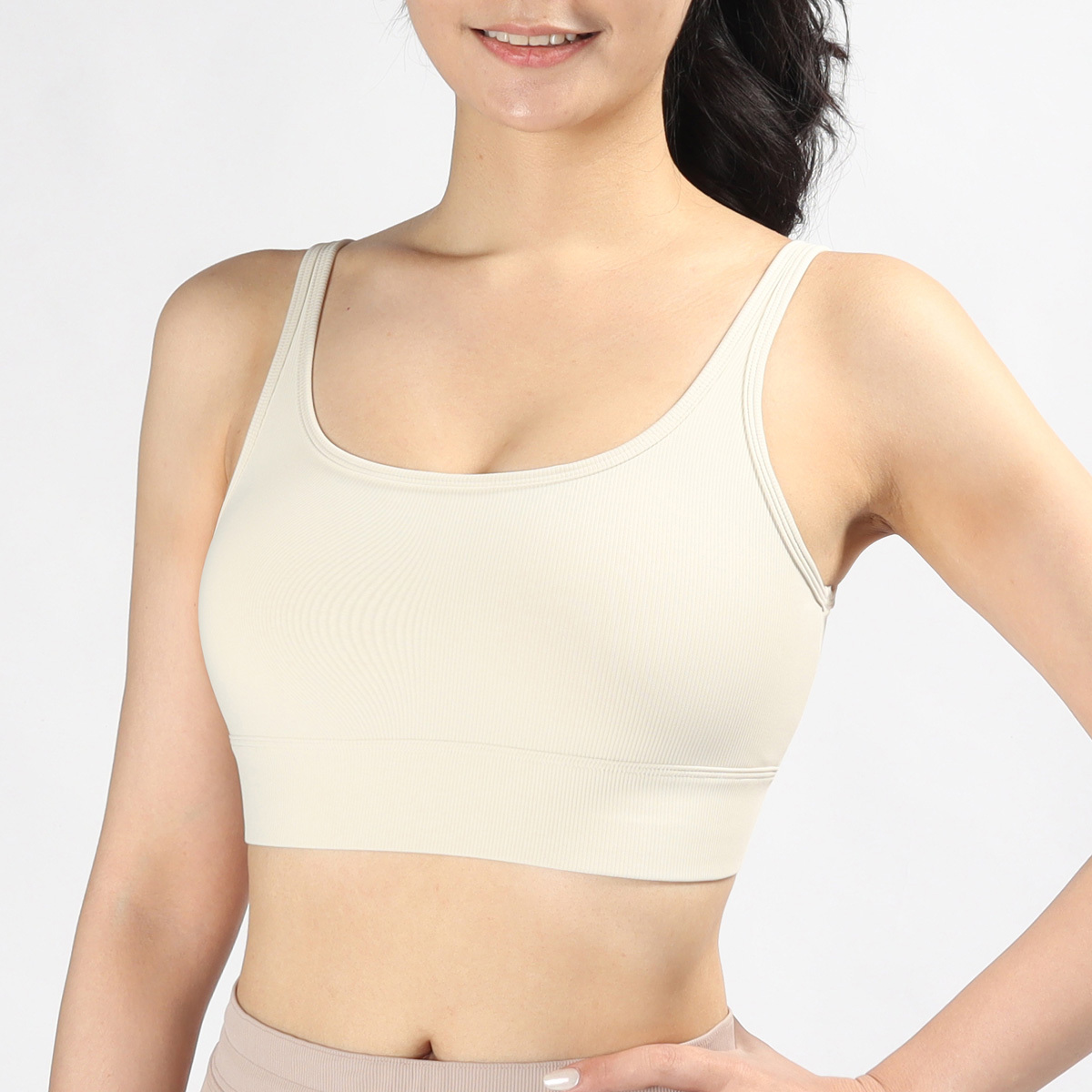 中強度細羅紋大V背扣/運動/機能內衣【可換襯墊/上下一致】*