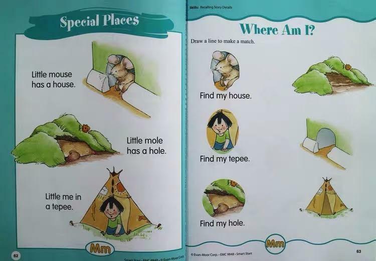 Evan-Moor Smart Start, 3 books for  Kindergarten, Pre-Kindergarten, First Grade