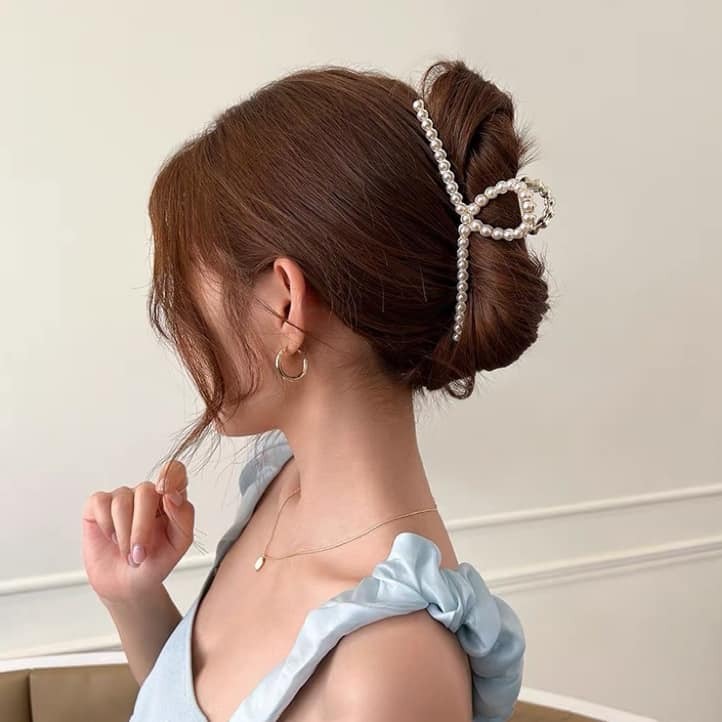 韓國質感珍珠抓夾。兩款