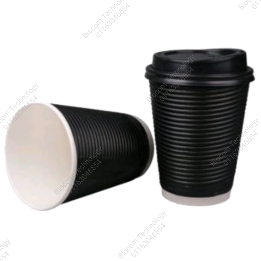 Biodegradable Paper Ripple Cup 12oz With Lid