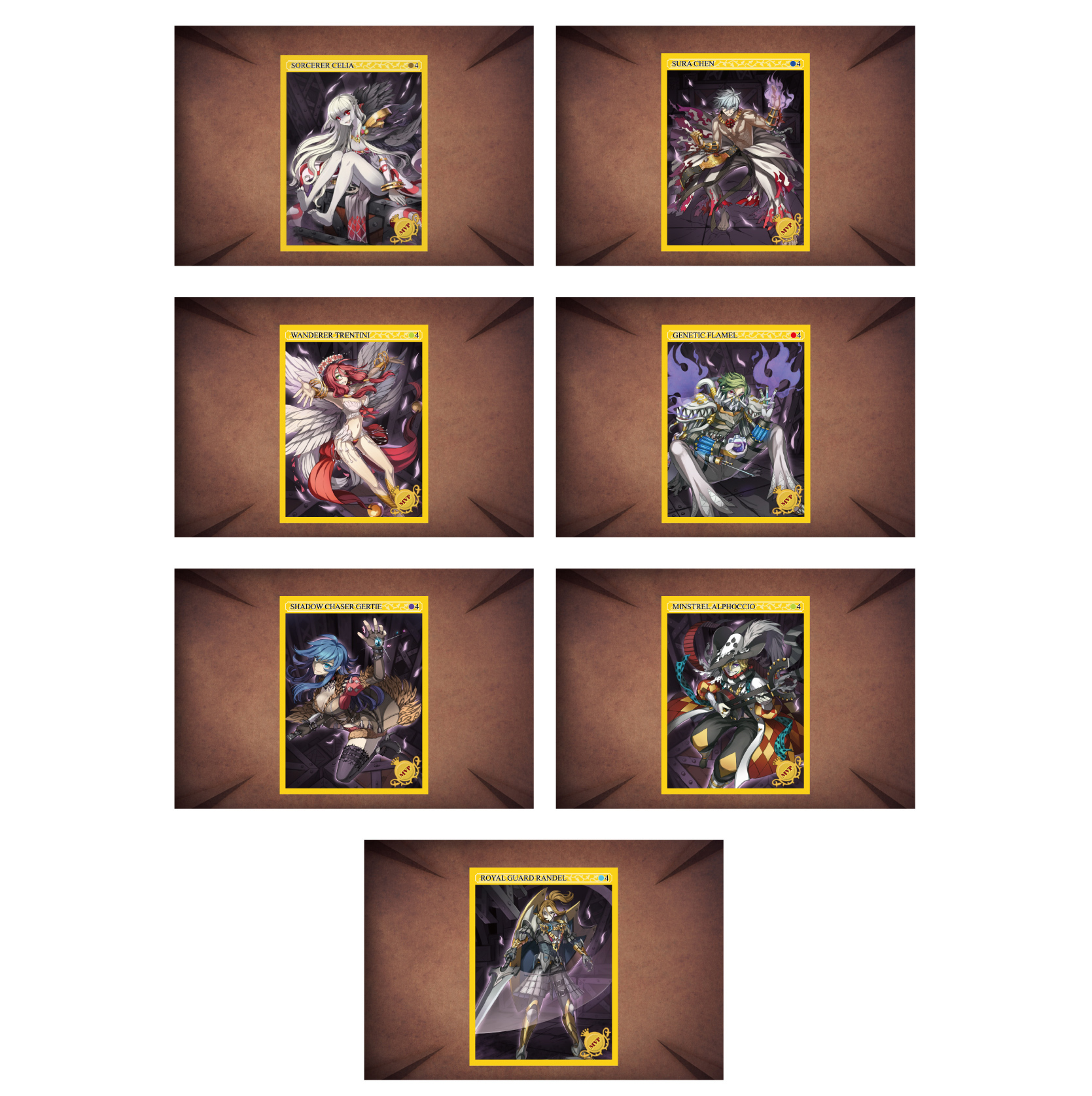 《RO仙境傳說》珍藏MVP閃卡（RANDEL/ALPHOCCIO/CELIA/CHEN/GERTIE/TRENTINI/FLAMEL）