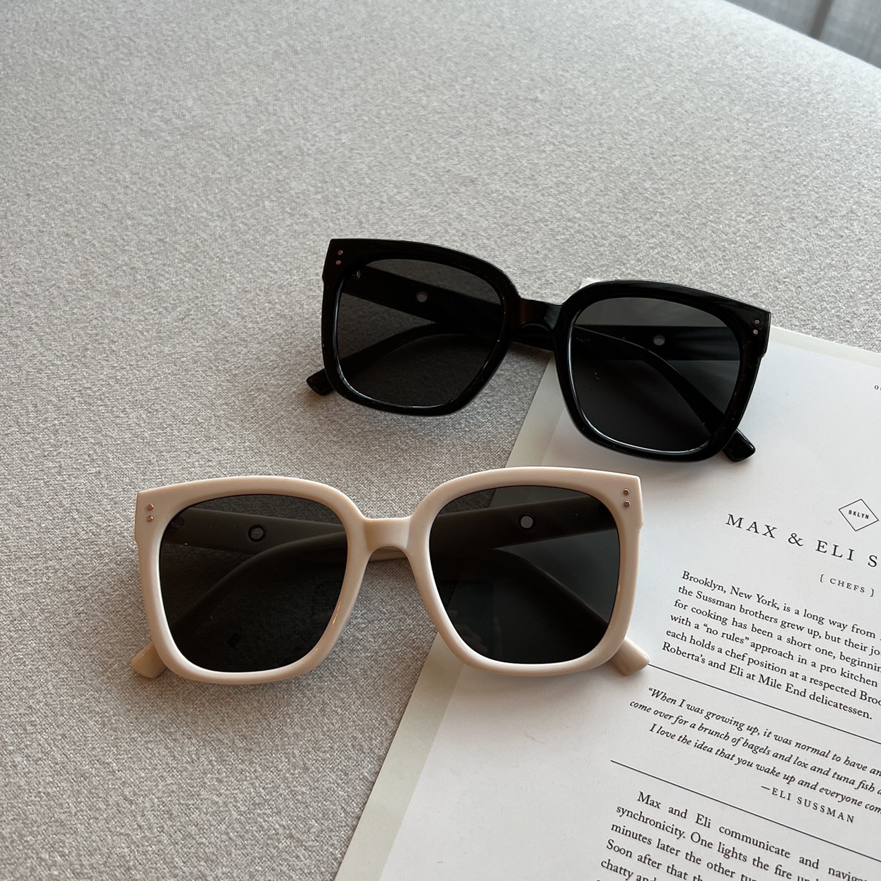 側邊金屬洞大框墨鏡/兩色