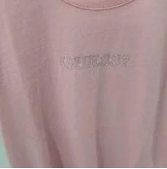 [S] GUESS UNISEX PVC GUESS SHORT SLEEVE T-SHIRT,LIGHT PINK, NM2K0367-LPI (SGU66)