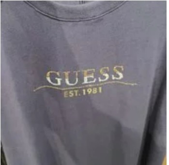 [S] GUESS UNISEX CUBIC GOOSE SHORT SLEEVE T-SHIRT,DARK NAVY, NM2K0356-DNV [FINAL SALE] (SGU68)