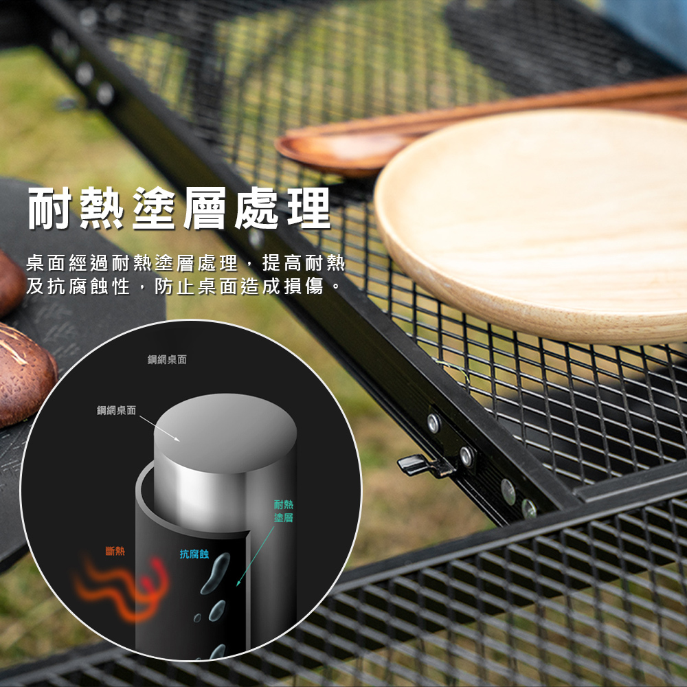 【KZM】兩用燒烤鋼網圍爐桌