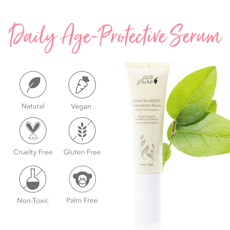 美國100%Pure綠茶EGCG兒茶素密集精華乳