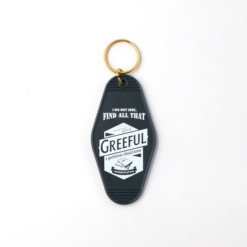 海軍藍 x 白色 Greeful復古飯店鑰匙圈