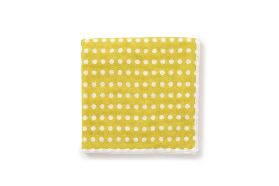 中川政七-京都 抑菌加工手帕 豆紋 黃