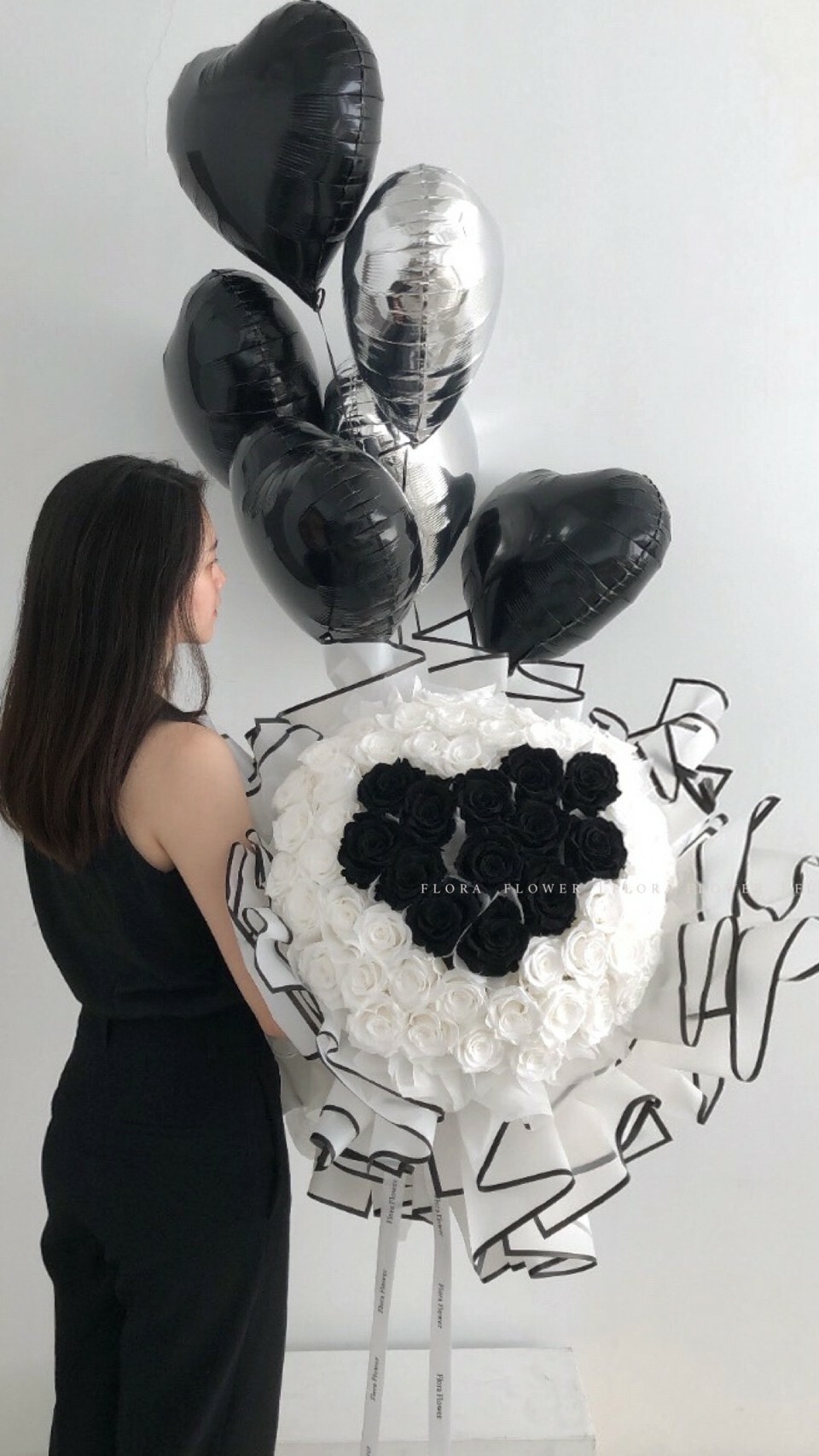 小香風巨大花束60朵永生玫瑰-每分每秒都想你