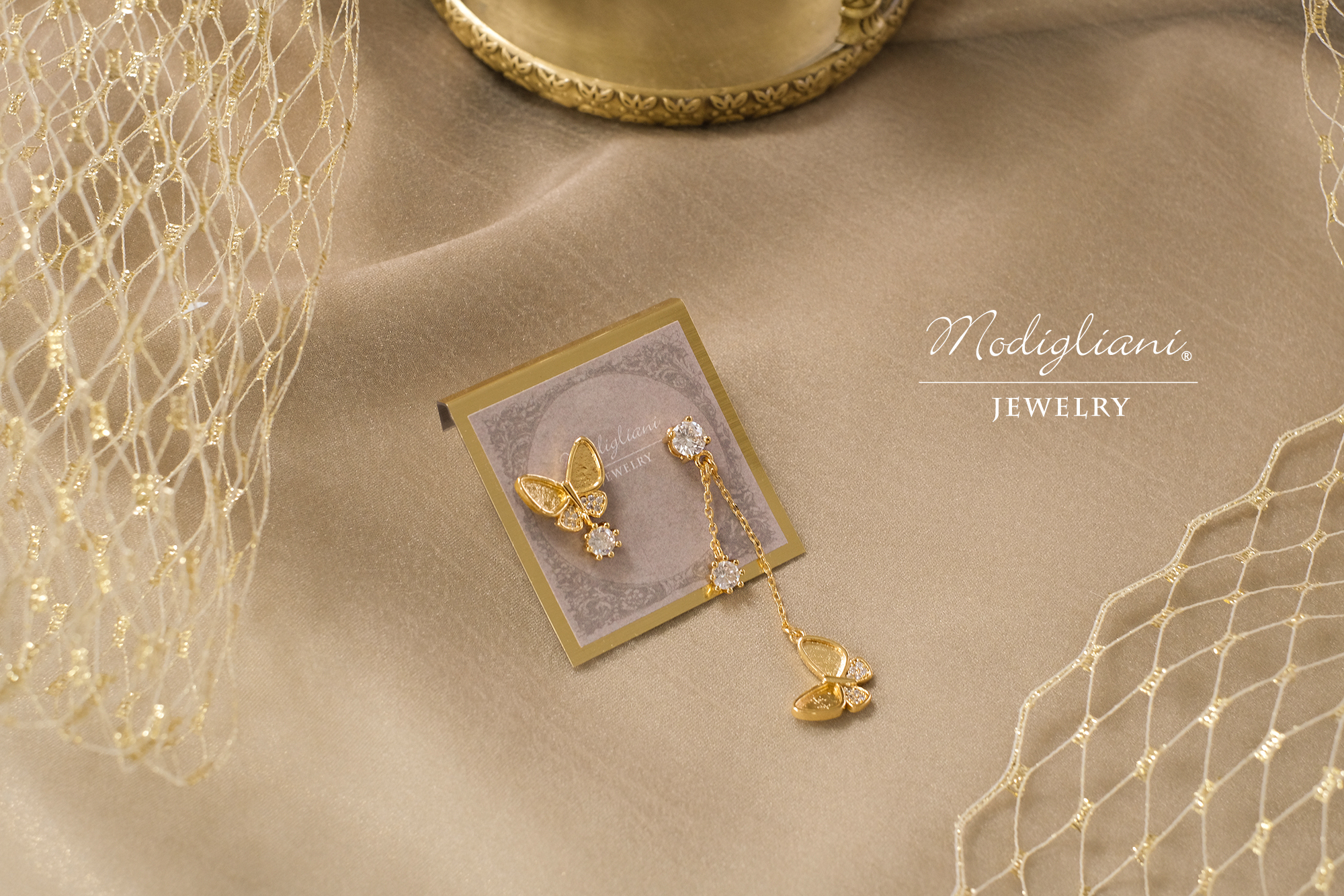 18KGP 舞蝶之戀耳環