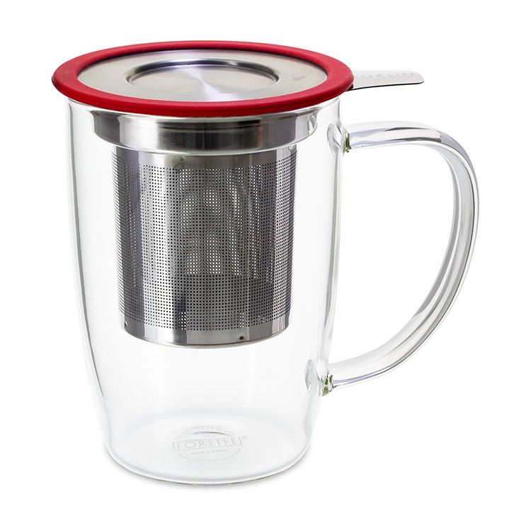 FORLIFE新芽/ 濾網泡茶杯組-紅