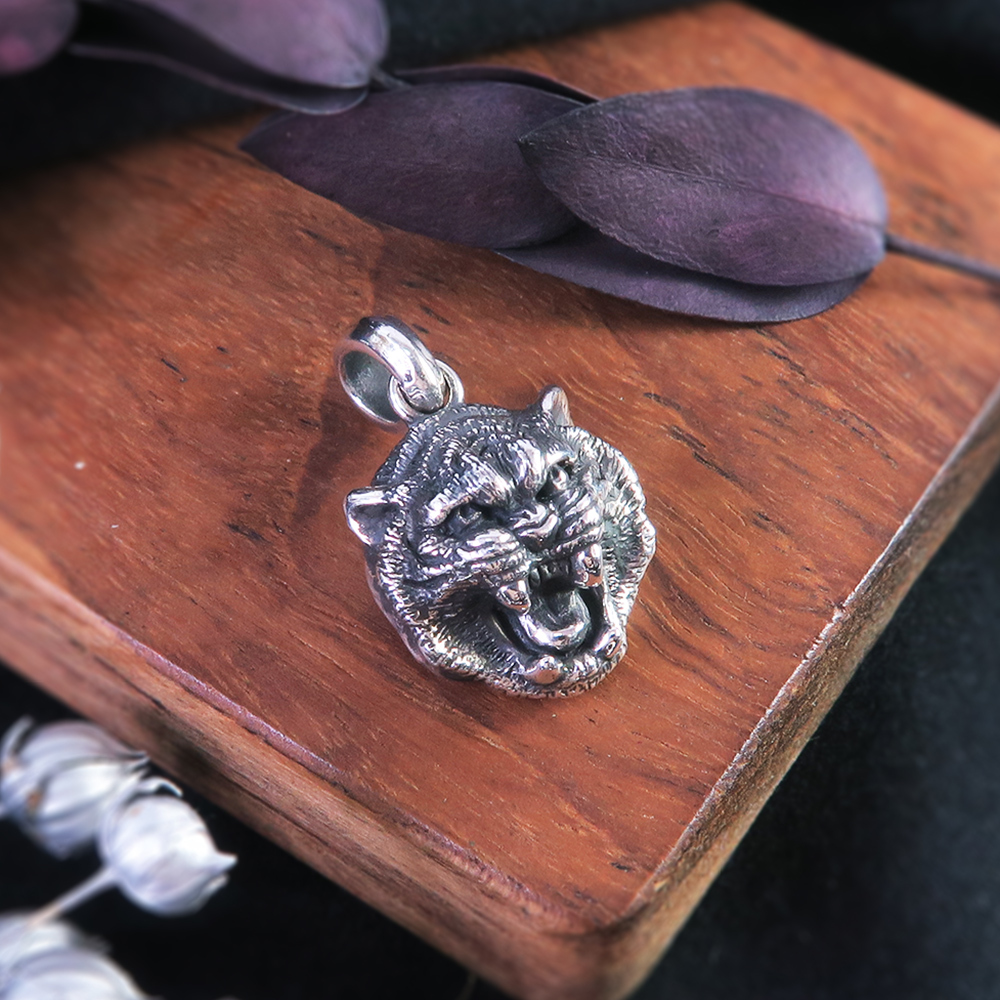 霸氣猛虎純銀墜子 老虎銀墜