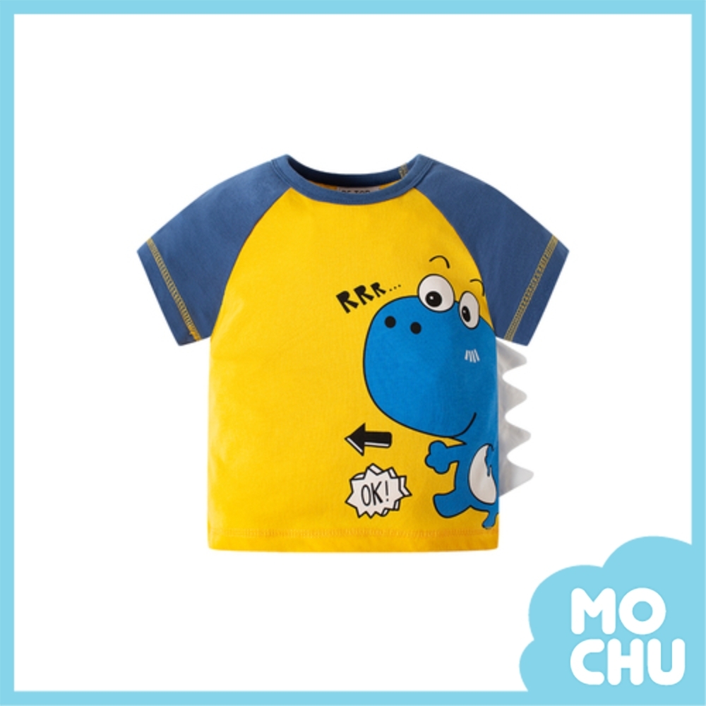 臉紅恐龍黃色短袖上衣