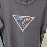 [S] GUESS GRADIENT BEADS TRIANGLE SHORT SLEEVE T-SHIRT, DARK GREY, NM2K9408-DGY (SGU80)
