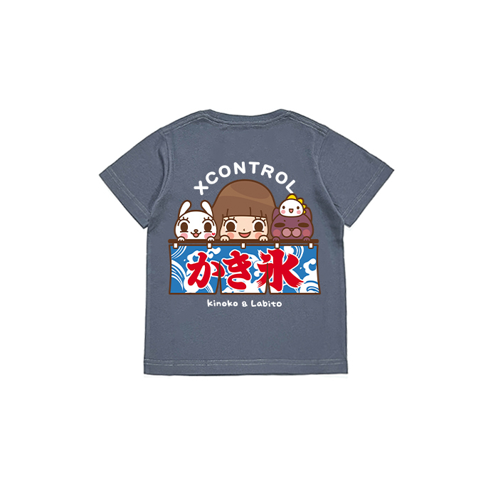 XCTRLx香菇妹日本冰室童裝短T-灰藍