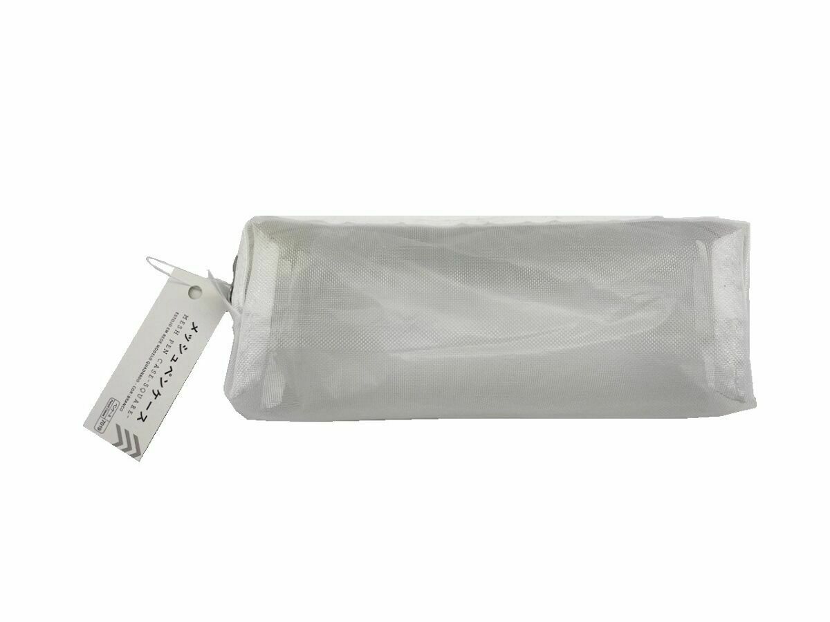 網眼筆袋/白色方形