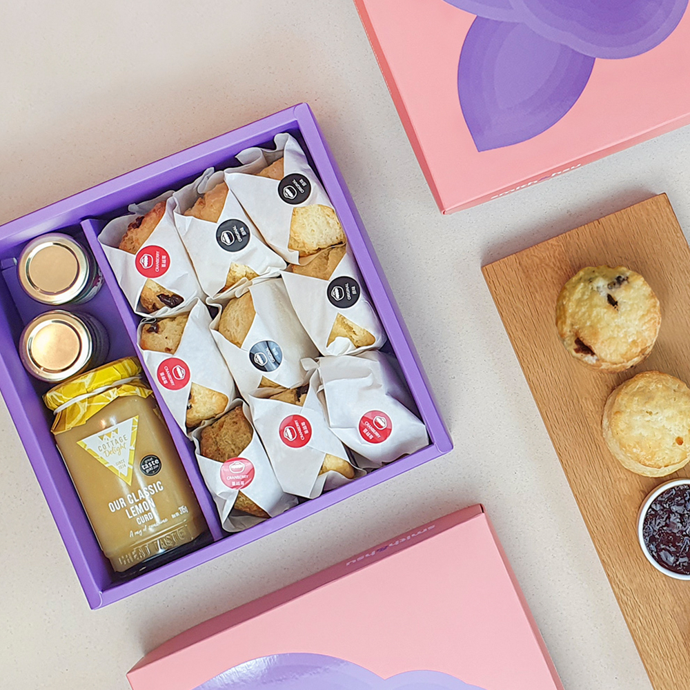 【經典組合】九Scone司康 檸檬蛋黃禮盒組 | 原味/蔓越莓(9入/盒)