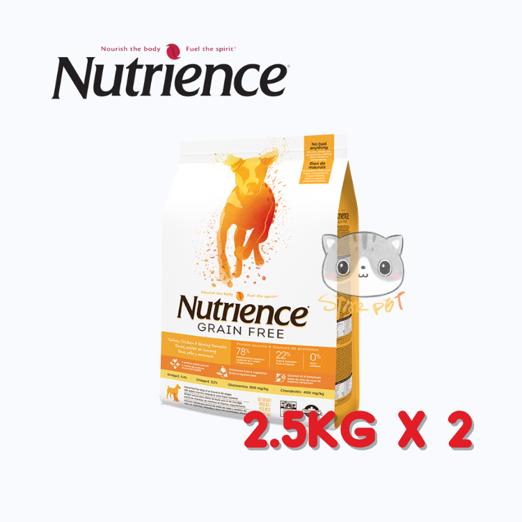 Nutrience GRAIN FREE Turkey & Chicken & Herring Dog Food 2.5kg(5.5lbs) x 2