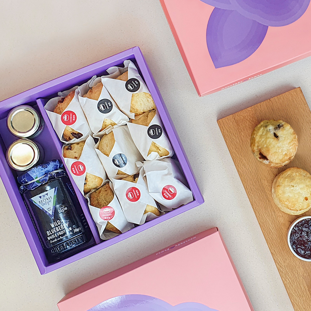 【經典組合】九Scone司康 藍莓果醬禮盒組 | 原味/蔓越莓(9入/盒)