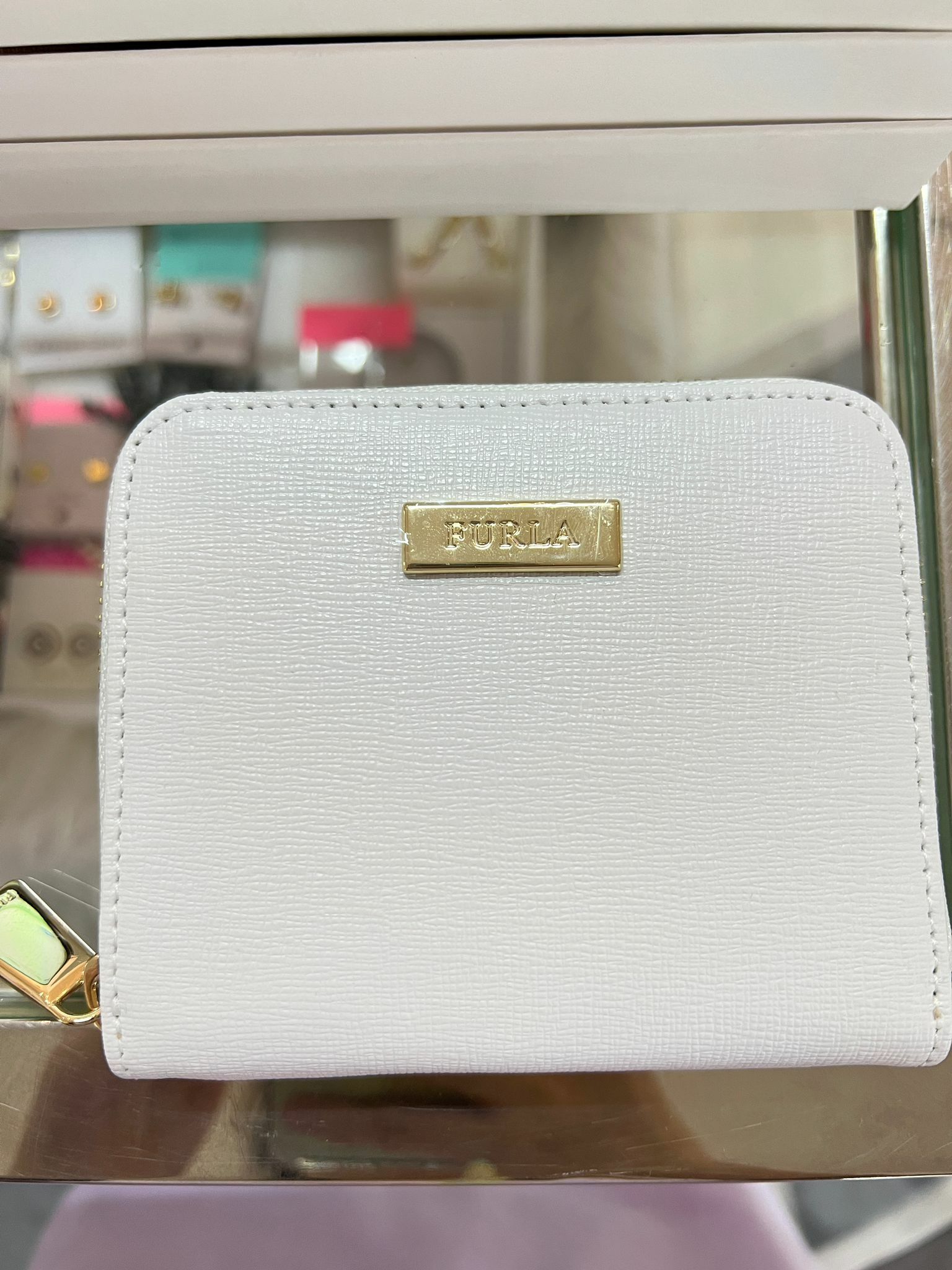 [S]  [FINAL SALE ]FURLA PS86CL0 SMALL ZIP AROUND WALLET, CHALK, 8050560618544 (F772)